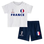 Ensemble t-shirt et short FIFA officiel 2022 de France, pour enfant, taille S, âge 2 ans