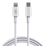 SiGN USB-C till Lightning Kabel 2.4A, 3m - Vit Vit