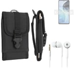 For Motorola Moto G72 + EARPHONES Belt bag outdoor pouch Holster case protection