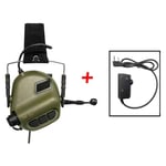 EARMOR-Cache-oreilles de prise de vue électronique,M32,casque anti-bruit,adaptateur DulPTT - Type Green With PPT