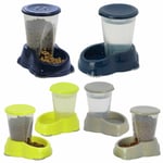 Dog & Cat Automatic 1.5l Feeder & Sipper Pet Dry Food Water Dispenser Bowl Dish