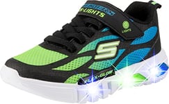 Skechers Boys Flex-Glow Trainers, Black (Black Synthetic/Textile/Blue & Lime Trim Bblm), 12.5 UK 31 EU