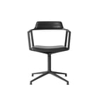 Vipp452 Swivel Chair With Gliders, Black/black