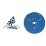 Bosch Professional Scie à Onglets Radiale GCM 12 SDE (1800W, Diamètre de la lame 305 mm, Ø alésage 30 mm) Bleu + Lame de scie circulaire expert for aluminium 305 x 30 x 2,8 mm 96