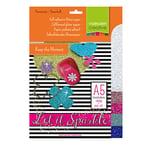 Florence Papier Pailleté Autocollant - A5 - Bright - 5 Feuilles - 160 g/m² - Papier Cartonné Couleur Auto-Adhésif pour Scrapbooking, Cartes et Invitations