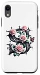 Coque pour iPhone XR Letter S Initial Floral Monogram Rose Pink Flower Butterfly