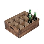 DFW Consumables Farmhouse Caisses en bois pour décoration - 33 x 25,4 cm - Porte-bouteille rustique - Boîte en bois pour travaux manuels - Caddy de service de boissons avec poignées de transport - 12