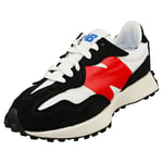 New Balance 327 Mens Black White Red Fashion Trainers - 10 UK