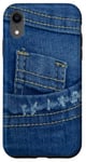 iPhone XR Cool Blue Jeans Denim Graphic Style With Cool Pocket Case