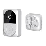 Remote Video Doorbell with Chime White Plastic  Doorbell Cam O4U54589