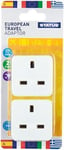 STATUS UK to EU Adapter | England European Socket 3 Pin to 2 Pin Plug |...