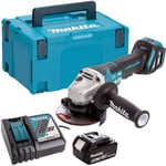 Makita DGA467Z 18V Brushless Angle Grinder with 1 x 5.0Ah Battery Charger & Case