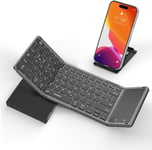 Clavier Bluetooth pliable avec pav? tactile, rechargeable sans fil avec trackpad pour Android, Windows iOS, Mac, t?l?phone portable, tablette, ordinateur portable, allemand QWERTZ, 3 canaux