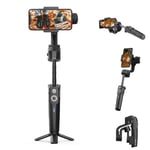 MOZA Mini-S Smartphone Gimbal Stabilizer with an Extension Pole, One-Button Zoom Object Tracking Foldable 3 Axis Gimbal for Smartphone iPhone 11/11Pro/Xs Max/Xr/X/8/7/6 Plus,Samsung Note10/S10