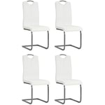 Lot de 4 Chaises de salle à manger cantilever - Chaises à dîner Blanc Similicuir BV792021 - BonneVie