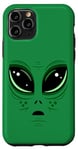 Coque pour iPhone 11 Pro Green Alien Eyes Area 51 Déguisement extraterrestre pour Halloween