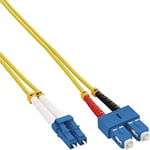 InLine 88656R Câble de Fibre Optique Jarretiere Optique Câble Ethernet Fibre 1 m 2X LC 2X SC OS2 Noir, Bleu, Rouge, Blanc, Jaune