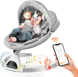 Ixdregan Baby Swing Chair,Electric Baby Bouncer with 5 Swing Amplitudes