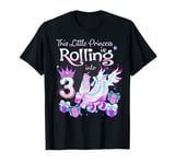 3 Year Old Rolling Into 3rd Birthday Roller Skate Theme T-Shirt