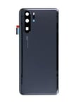 Vitre Arrière Cache Batterie Huawei P30 Pro Noir Lentille Adhésif