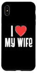 Coque pour iPhone XS Max Coeur Rouge Famille Assortie Couple I Love my Wife