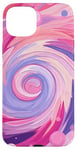 iPhone 15 Plus Swirl Pink Color Illustration Pattern Abstract Art Case