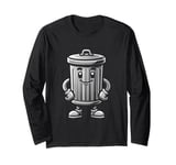 Garbage Trash Can Cartoon Character Design Long Sleeve T-Shirt