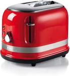 Ariete - Moderna Toaster, Stainless Steel, Removable Crumb Tray, 815W, Red