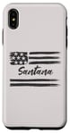 Coque pour iPhone XS Max Santana – Nom personnalisé, étoiles et rayures, drapeau des États-Unis