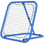 Rebounder för fotboll, hopfällbar fotboll Rebounder 63 x 63 cm Justerbar fotbollsmålssparkare för baseball basket, metall, blå