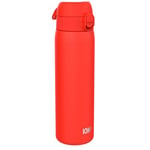 Ion8 Gourde Isotherme Inox, 500ml, Anti-Fuite, Facile à Ouvrir, Verrouillage Sécurisé, Lavable au Lave-Vaisselle, Poignée de Transport, S'adapte aux Porte-gobelets, Acier Inoxydable, Rouge