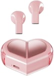 Bluetooth Écouteurs Sans Fil En Forme De C?ur Avec Microphone - Heart Tws Ecouteurs Intra-Auriculaires Wireless Pour Couples Amoureux Pour La Saint-Valentin Pour Les Voyages Sportifs - Rosa