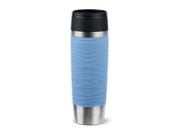 Emsa Travel Mug Waves Grande, Blå, Rostfritt Stål, Silikon, Rostfritt Stål, Polypropylen (Pp), 500 Ml, 8,3 Cm, 240 Mm