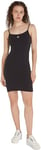 Calvin Klein Jeans Women Belt Rib Dress Leather, Black (Ck Black), L