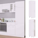 vidaXL Refrigerator Cabinet White 60x57x207 cm Engineered Wood UK