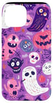 Coque pour iPhone 15 Violet Pop Art Géométrique Mignon Fantôme Spooky Pastel Goth Rétro