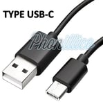 PHONILLICO® Cable USB-C Chargeur Noir pour Samsung Galaxy A3 2017 - Cable Port USB Data Chargeur Synchronisation Transfert Donnees Mesure 1 Metre