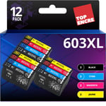 TOPENCRE - 603XL - Pack de 12 Cartouches d'encre Compatible pour Epson 603 XL Etoile de Mer - pour Epson XP-2100 XP-2155 XP-3100 XP-4100 WF-2820 WF-2830 DWF WF-2870 WF-2835 WF-2850 - Neuf