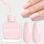 TOMICCA Nail Polish, Quick Dry Long Lasting Light Pink Nail Polish, Natural Pink Nail Polish No Need UV for DIY Manicure Decorations, 15ml