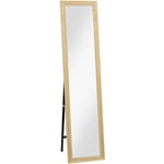 Miroir sur pied et mural rectangulaire dim. 37L x 40l x 157H cm piètement métal noir aspect chêne clair