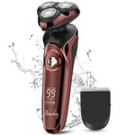 Amurhey Rasoir Électriques Hommes avec Tondeuse, Rasage & Coiffure 2 en 1 Rasoir Électrique Wet & Dry, Têtes flexibles 360-D, Rasoir Électrique Sans Fil avec 99 min d'Autonomie, Cadeaux pour Hommes