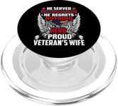 He Is My Hero Proud Veteran's Wife American Flag Patriotic PopSockets PopGrip pour MagSafe