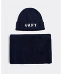 Gant Mens Beanie Scarf Gift Set - Marine - One Size