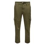 Pantalon Only&Sons Dean Cargo coton taupe