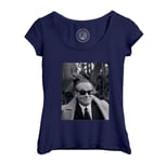 T-Shirt Femme Col Echancré Jack Nicholson Acteur Cigarette Photo Noir Et Blanc Cinema