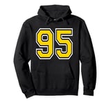 Number 95 in Yellow White Black Pullover Hoodie