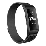 SKALO Milanese Loop till Fitbit Charge 3/4 - Svart