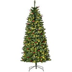 Homcom Artificial Christmas Tree Green with LED Lights 183 cm