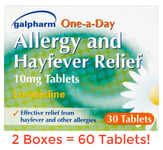 60 Hayfever & Allergy Relief Tablets - Loratadine 10mg - Urticaria Itchy Rash