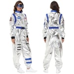 Vuxen rymd astronaut silver jumpsuit för män och kvinnor Halloween cosplay fest dräkt par rymddräkt robot uniform dräkt M Women Blue Set